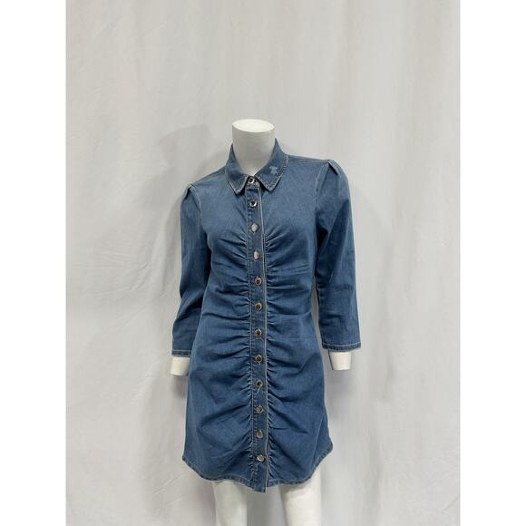 Retrofete 'Gigi' Blue Rayon Denim Mini Dress Size M - Picture 2 of 5